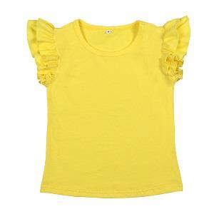 Camisetas de Verano para Bebés y Niñas Pequeñas, Estilo Boutique, Color Sólido, con Volantes, Sin Pedido Mínimo, Listas para Enviar - Product Image 3