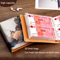 Vente en gros Portable PU cuir rechargeable argent enveloppe épargne organisateur planificateur Budget classeur épargne classeurs économiser de l'argent livre