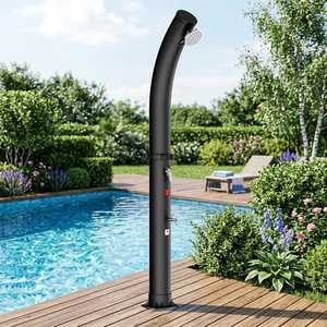 Colonne de douche solaire incurvée noire 35L, chauffée par l'énergie solaire, portable, pour <span class=keywords><strong>piscine</strong></span>, jardin, plage, <span class=keywords><strong>camping</strong></span>, <span class=keywords><strong>avec</strong></span> robinet au sol, OEM ODM - Product Image 1