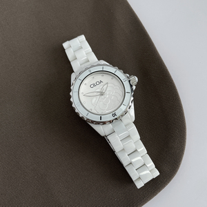 Montre ronde personnalisable CILOA blanche pour femmes, nouvelle montre à quartz étanche de haute qualité, élégante et résistante à l'eau - Product Image 5