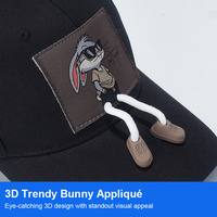 Gorra de Béisbol 3D con Diseño de Conejo para Niños, Primavera-Verano, Personalizada, de Algodón Suave Premium, Ajustable, Linda, para Deportes al Aire Libre, Protección Solar, para Niños y Niñas