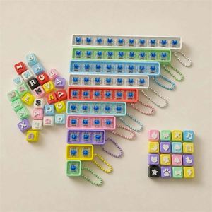 Llavero con mecanismo de clic de letras y alfabeto, con cadena de bolas - Product Image 1