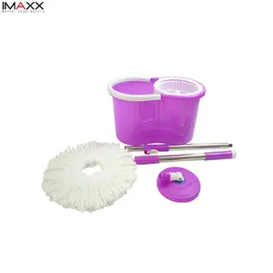 IMAXX Household Cleaning Super Mops 360 Degree Spinning Magic Mop Bucket with 2 PP Mop Heads for Floor Use Cloth Material