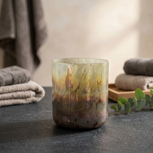 Pot à bougie décoratif en verre hurricane écologique, peint à la main, résistant à la chaleur, transparent ou fumé, pour Noël - Product Image 2