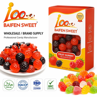 Halal Fruit Gummy Gemengde Bessen Jelly Snoepjes 200 g Verpakking met aangepast logo