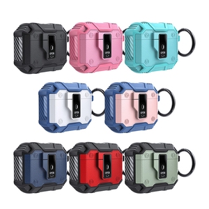 Venta al por mayor de fábrica a prueba de agua de <span class=keywords><strong>lujo</strong></span> de diseño de auriculares <span class=keywords><strong>funda</strong></span> para Apple <span class=keywords><strong>Airpods</strong></span> Pro Gen2 3rd Gen4 <span class=keywords><strong>funda</strong></span> con llavero - Product Image 1