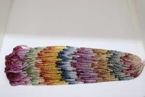 Cuentas Rondelle facetadas de zafiro múltiple de 16 pulgadas, piedras preciosas naturales multicolores, producto a granel hecho a mano - Product Image 4