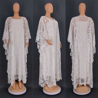 Robes africaines pour femmes, robe longue blanche ample en dentelle de haute qualité pour femmes, burqa boubou, robes décontractées grande taille femme abaya