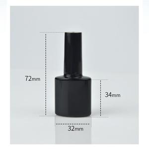 Botella de esmalte de uñas de vidrio con textura de vidrio esmerilado de alta calidad, Mini botella de 8ml, botella negra mate vacía para técnicos de uñas - Product Image 2