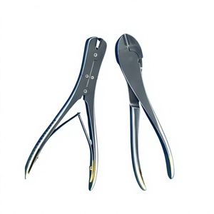 Coupant de fil CNS à double action avec embout latéral et coupe-fil TC, instrument chirurgical orthopédique à mâchoires en carbure de tungstène pour la coupe de fil osseux - Product Image 1