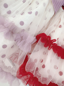 Vestito alla Moda per Bambina 1-4 Anni Primavera e <span class=keywords><strong>Autunno</strong></span> Abito Principessa a Due Pezzi Finto con Pois e Rete a Tulipano - Product Image 5