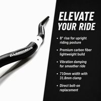 Guidon de trottinette électrique Carbonrevo réglable en hauteur, barre de direction résistante à l'usure, compatible pour les longues distances