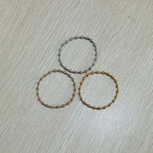 <span class=keywords><strong>Linsa</strong></span> Fashion 18K chapado en oro elasticidad ajustable 4mm pulsera con cuentas nuevo accesorio hecho de acero inoxidable que no se desvanece - Product Image 5