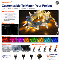 Guirlandes lumineuses LED TOPREX IP65, connectables, étanches, pour extérieur, Noël, rideau lumineux pour jardin, décoration de mariage
