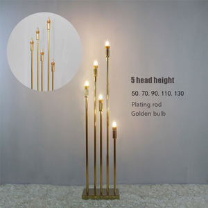 Decoración para Bodas, Lámpara de Juncos Dorados, Guía de Camino, Arte en Hierro, Decoración para Fiestas, <span class=keywords><strong>10</strong></span> Cabezas, Faroles Dorados para Bodas, Centro de Mesa - Product Image 4