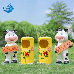 Contenedor de Basura Decorativo para Parques de Diversiones con Temática Oceánica, de Fibra de Vidrio, con Diseño de Animales Marinos como Pulpo, Cangrejo y Delfín - Product Image 3
