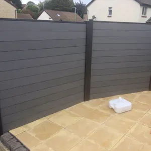 Outdoor Wood Plastic Composite Garden Pasture Fence Board WPC Fence Aluminum Column Complete Set