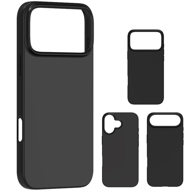 Classic 2025 Black Matte TPU Phone Case for iPhone 17 Pro Max 17 16 15 14 Pro Max 13 12 11 XS XR SE2 Soft Silicone Cover