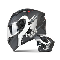Nouvelle certification DOT, logo personnalisé, visière double modulaire, matériau ABS, casque de moto rabattable