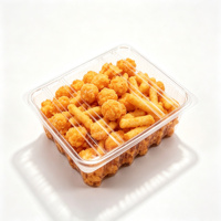 Boîte à collation en plastique empilable avec couvercle en PET transparent, conteneur alimentaire, personnalisation OEM, HGF140A, épaisseur 0,3 mm