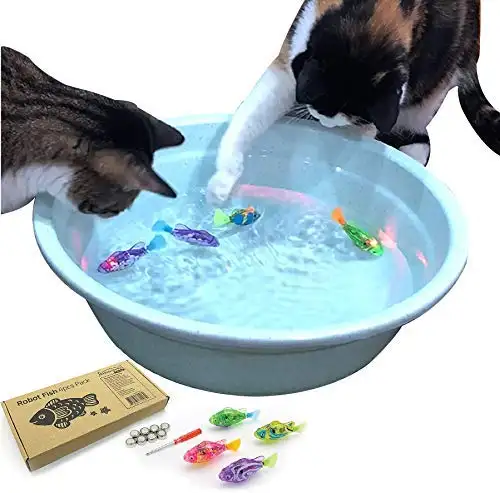 Đồ Chơi Cá Robot Bơi Tương Tác Cho Mèo/Chó Với Đèn LED Đồ ChơI Mèo & Chó