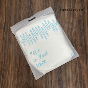 Custom Printed Frosted Matte Zipper Bag With Die Cut Handle, Plastic Ziplock Packaging Pouch For Clothing Apparel - Product Image 6