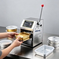 Machine de scellage de bols commerciale semi-automatique pour contenants de soupe, de salade et de plats à emporter