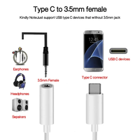 Puerto adaptador macho USB C tipo C a conector de Cable de Audio auxiliar hembra de 3,5mm que funciona con auriculares altavoces