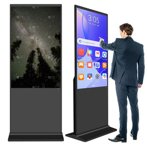 Écran numérique LCD 4K de 55 pouces sur pied, moniteur multimédia Android, kiosque totem pour menu numérique personnalisé en intérieur pour café - Product Image 4