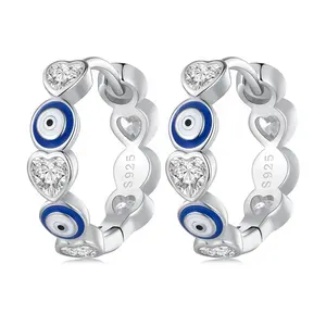 custom enamel blue little girls wholesale earring heart quality novelty fancy eyes 925 silver industrial 2023 fashion earrings
