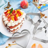 Edelstahl-Tortenring in Verschiedenen Formen: Rund, Herz, Oval, Dreieck - Gebäckformen für Französische Desserts, Mousse-Kuchen und Obstkuchen