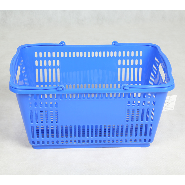 Highbright Lichen Plastic Grocery Store Shopping Baskets with 2 Handles Easy Carry Basket