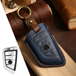 Accessoires pour clés de voiture Housse pour clés de voiture Sac à clés en <span class=keywords><strong>cuir</strong></span> fait à la main pour <span class=keywords><strong>Bmw</strong></span> 1 3 5 7 Series X5 Car Styling Holder Shell Keychain - Product Image 3
