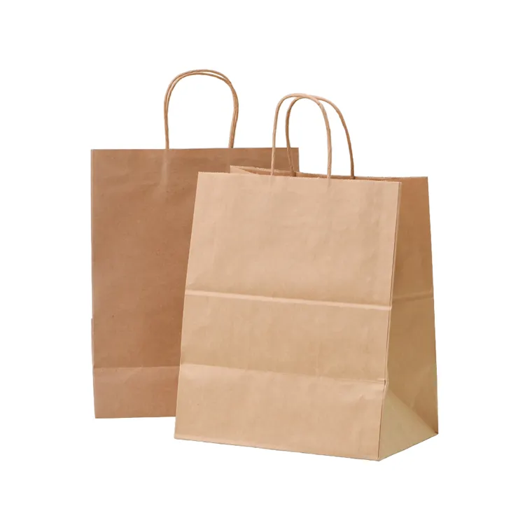 I sacchetti della spesa di carta medi maniglie il sacchetto di carta Kraft per il favore della festa di compleanno