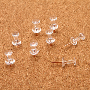 Punaises transparentes rondes en plastique pour tableau en liège à usage domestique - Product Image 1