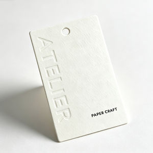 Etiquetas de <span class=keywords><strong>Precio</strong></span> para Ropa en Papel Kraft Blanco Texturizado en Relieve, Tarjetas para Prendas de Vestir, Etiqueta con Logotipo Personalizado para Marca de Ropa - Product Image 2