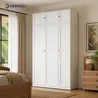 Armoire haute en métal avec placard supérieur, meuble de rangement autoportant pour vêtements, idéal pour appartement, villa, chambre à coucher