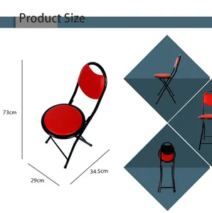 Kursi lipat logam Islam Muslim, kursi lipat perangkat keras kursi lipat, bangku Kemah dengan bantalan logam
