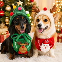 Accessoires de costumes pour chiens de Noël et d'Halloween, chapeaux, capuchons et bavoirs en polyester pour chats et chiens pour les fêtes de fin d'année