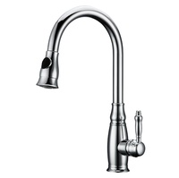 Robinet de cuisine Huagao moderne en laiton, monocommande, monotrou, à poser sur comptoir, avec douchette, valve en céramique, robinet doseur eau chaude et froide