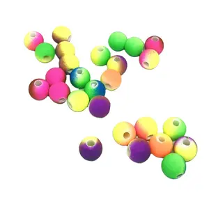 DIY Materials Fluorescent Two-color Rubber Acrylic Beads Wholesale Children's Puzzle Beading Toy Loose Beads