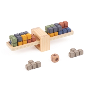 2023 ahşap eğitim geometrik yapı taşı oyunu çocuk PK tahterevalli yüksek kalite denge oyunu oyuncak - Product Image 2