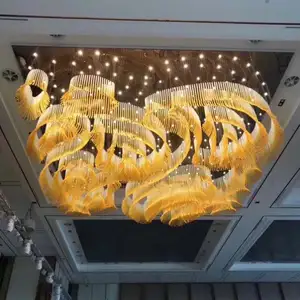 Sungreen роскошный золотой цвет, потолочное украшение для вестибюля отеля, подвесной стеклянный светильник