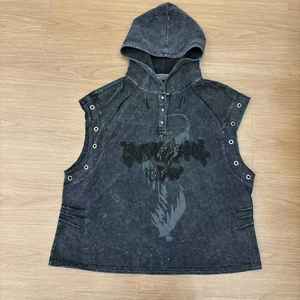 Boxy surdimensionné lavé à l'acide Streetwear éponge française 100% coton capuche vente en gros fabricant personnalisé numérique manches courtes hiver - Product Image 1