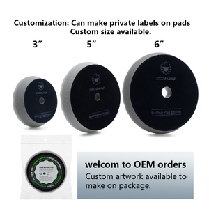 Almohadillas de pulido de detalles automáticos de espuma gris de 5 pulgadas, pulido de automóviles OEM personalizable para carrocerías de automóviles, forma cónica abrasiva Extra gruesa - Product Image 4