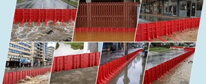 Barrière <span class=keywords><strong>anti</strong></span>-<span class=keywords><strong>inondation</strong></span> portable et mobile de couleur rouge, produits de sécurité aquatique pour la protection des portails et des garages. - Product Image 3