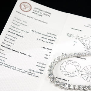 Custom Classic Engagement Wedding IGI Certified 18k White Gold <b>Lab</b> Grown Diamond Brilliant Cut Pendant Necklace Gift Anniversary - Product Image 2