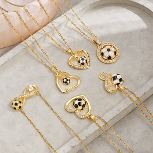 สร้อยคอจี้ทองแดงรูปหัวใจฟุตบอล แฟชั่นฟุตบอล<span class=keywords><strong>โลก</strong></span>ใหม่ปี 2026 สำหรับคนรักกีฬา ของขวัญสำหรับแฟน<span class=keywords><strong>บอล</strong></span> - Product Image 3