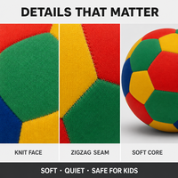 Ballon de football transfrontalier modèle T-F4001, faible bruit, 8 pouces, en tissu T doux et sûr, coton de plongée, pour la plage, multisports, directement de l'usine