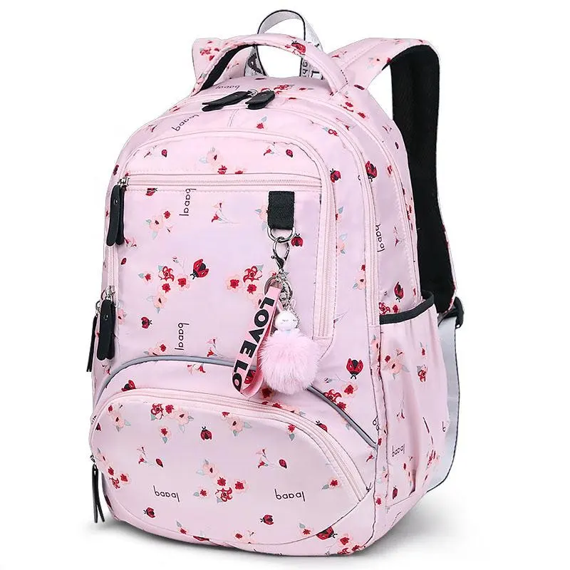 Ragazza di Fiore Stampato Primaria Junior High Università Sacchetto di Scuola Bookbag Zaino